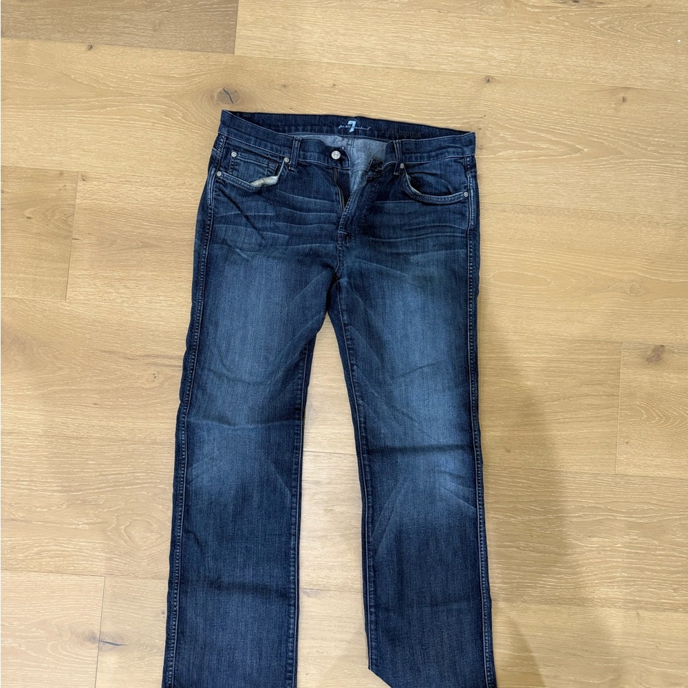 7 For All Mankind Dark Wash Straight Jeans